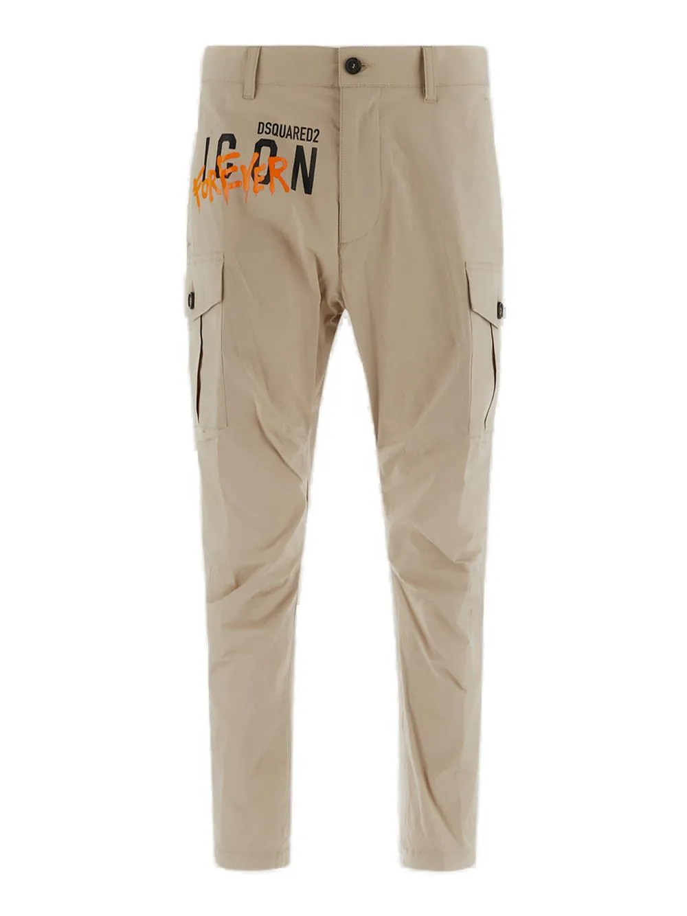 Dsquared2 Logo-Printed Mid-Rise Tapered Trousers