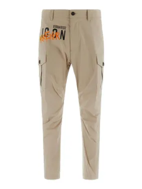 Dsquared2 Logo-Printed Mid-Rise Tapered Trousers