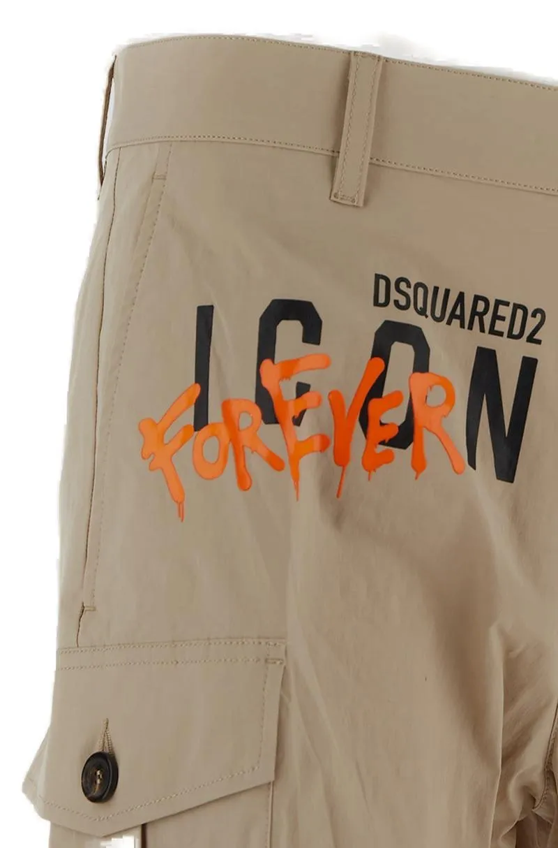 Dsquared2 Logo-Printed Mid-Rise Tapered Trousers