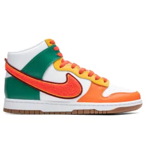 Dunk High Retro - White/Habanero Red/Malachite