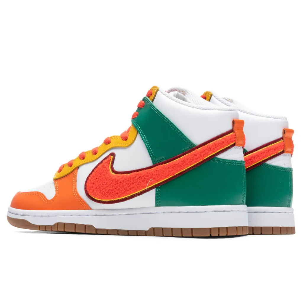 Dunk High Retro - White/Habanero Red/Malachite