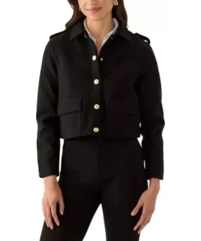 Edit by Jason Wu Women's Collared Cropped Button Down Jacket