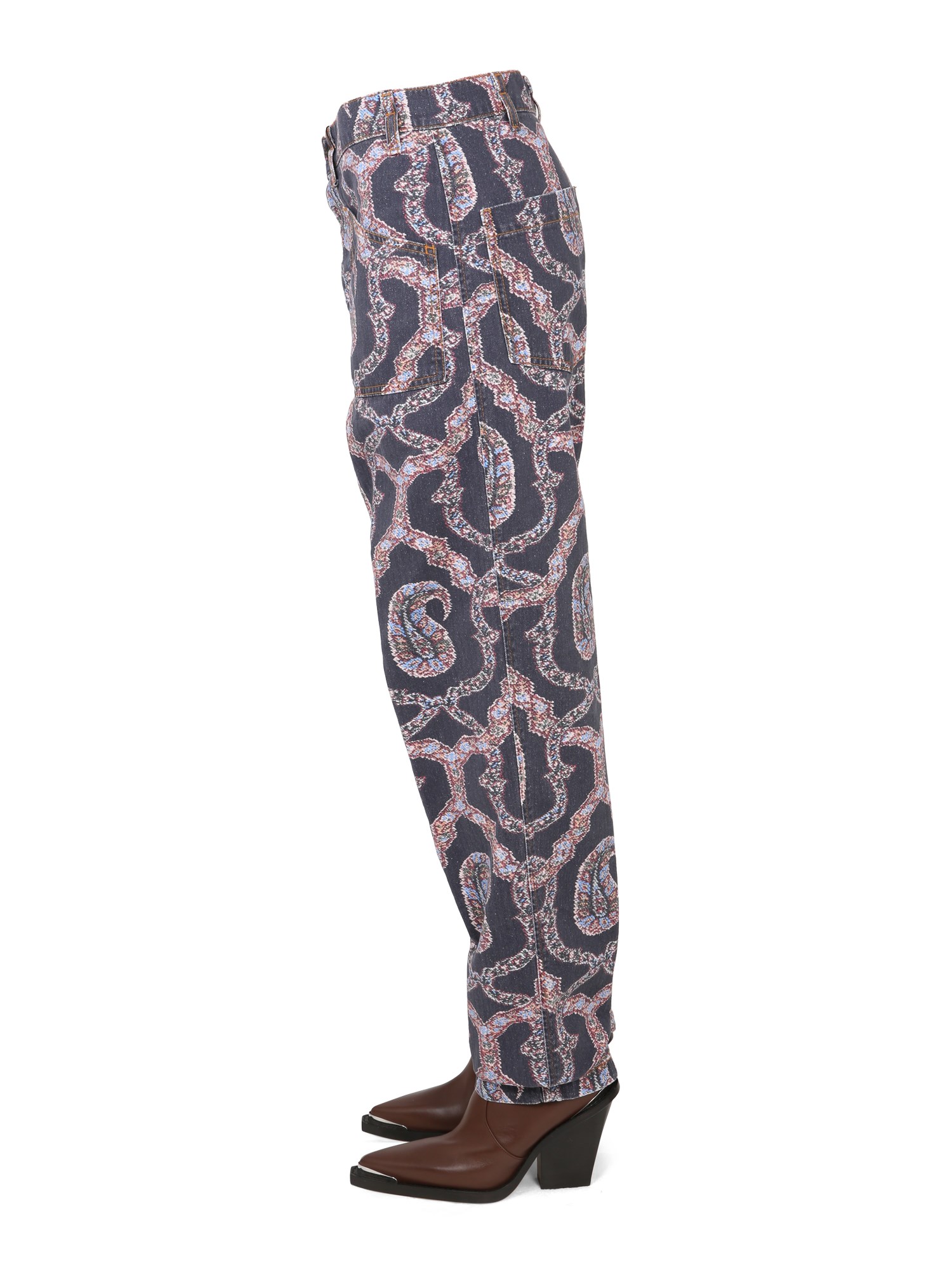 ETRO    COTTON PAISLEY DENIM PANTS