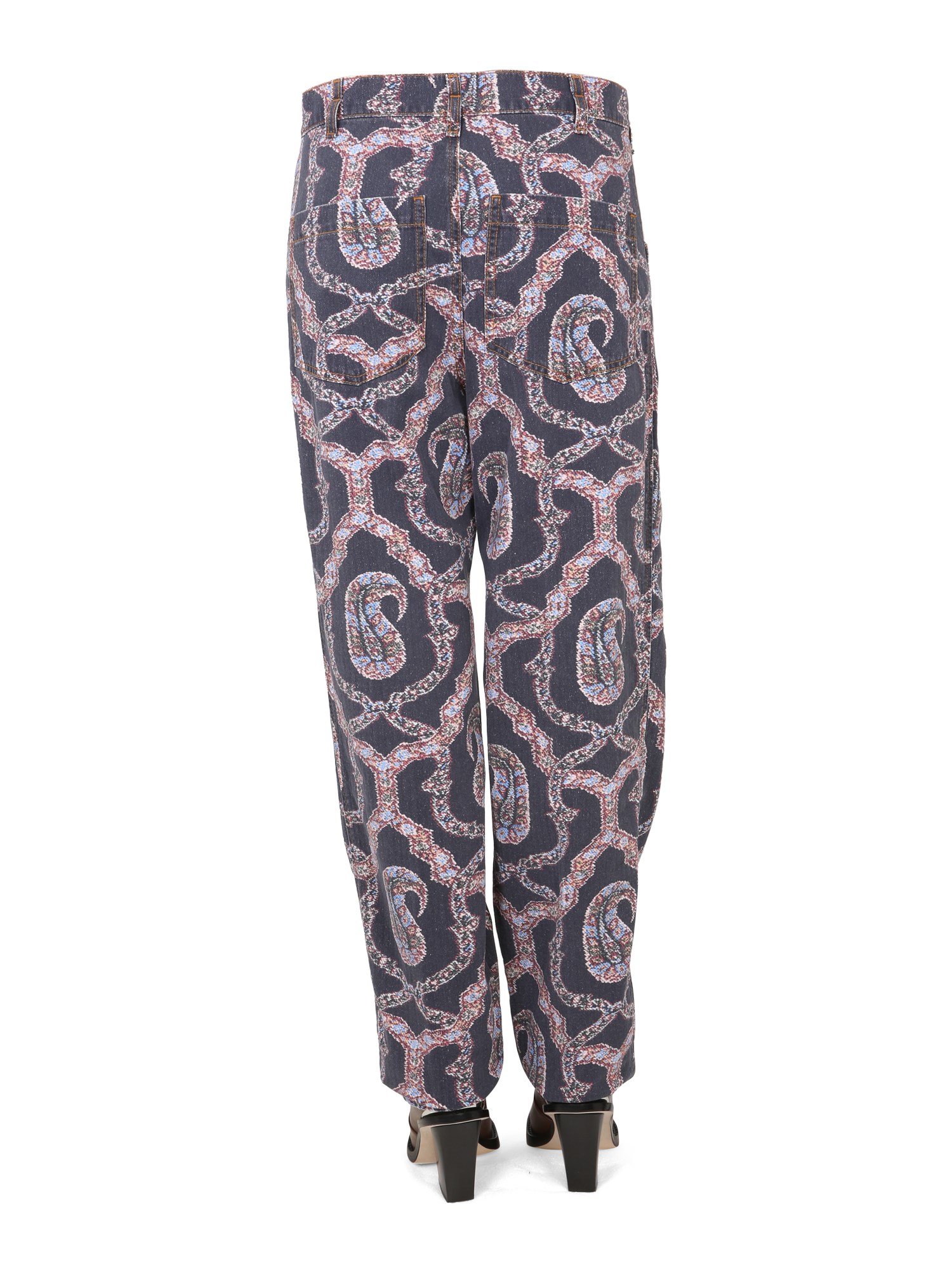 ETRO    COTTON PAISLEY DENIM PANTS