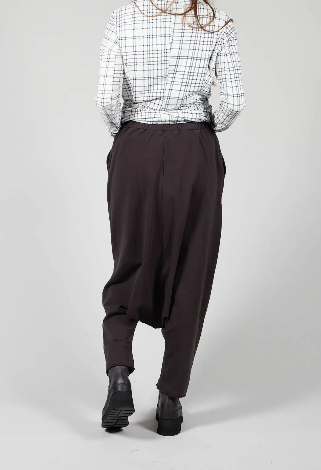 Extra Low Drop Crotch Trousers in Mocca