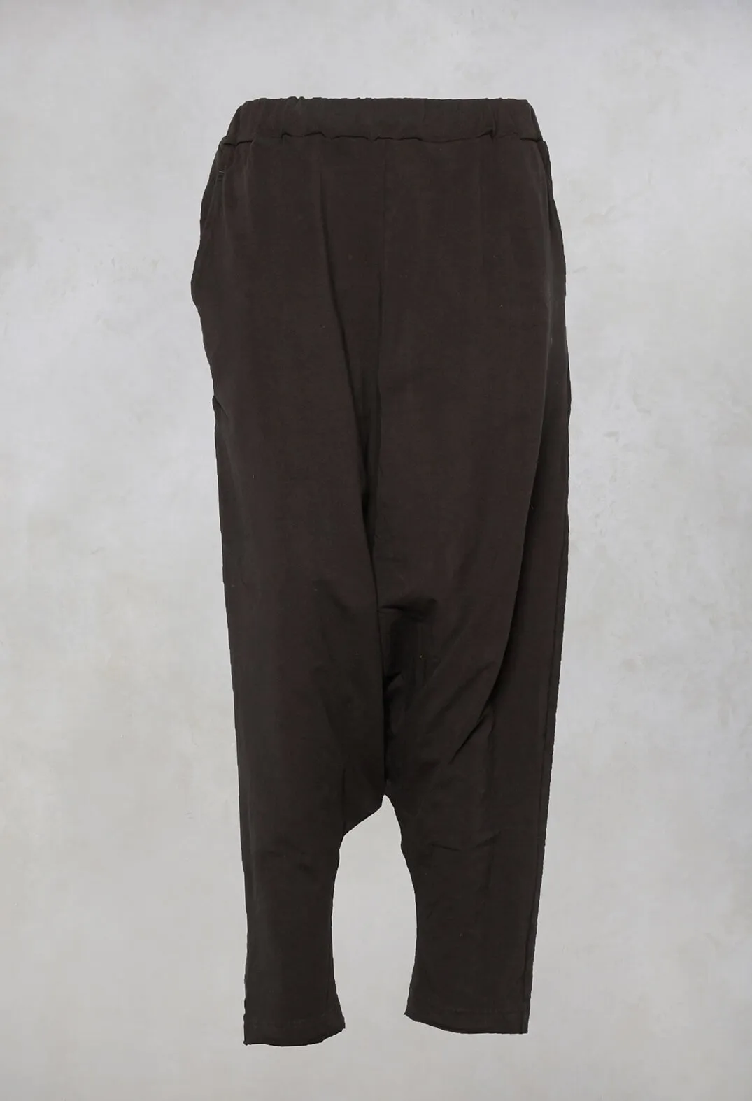 Extra Low Drop Crotch Trousers in Mocca