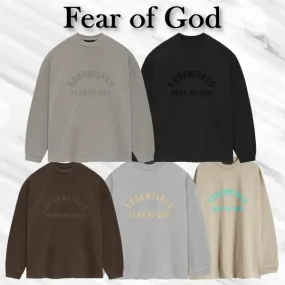 FEAR OF GOD  |Crew Neck Pullovers Unisex Street Style Long Sleeves Cotton