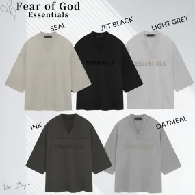 FEAR OF GOD  |Pullovers Unisex Street Style V-Neck Cropped Plain Cotton