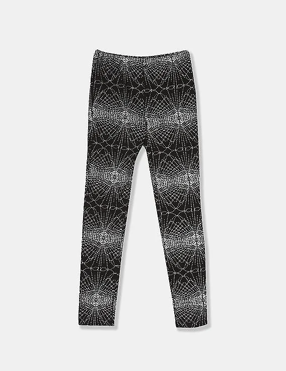 GAP Girls Black Printed Coziest Leggings