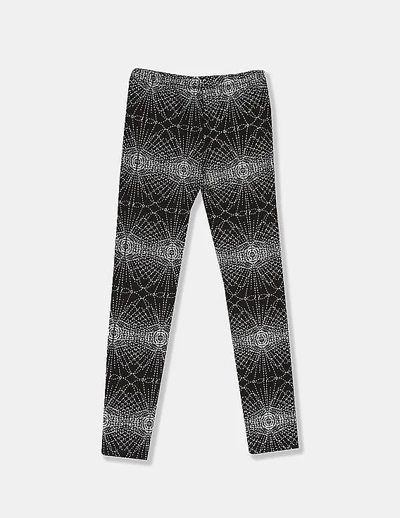 GAP Girls Black Printed Coziest Leggings