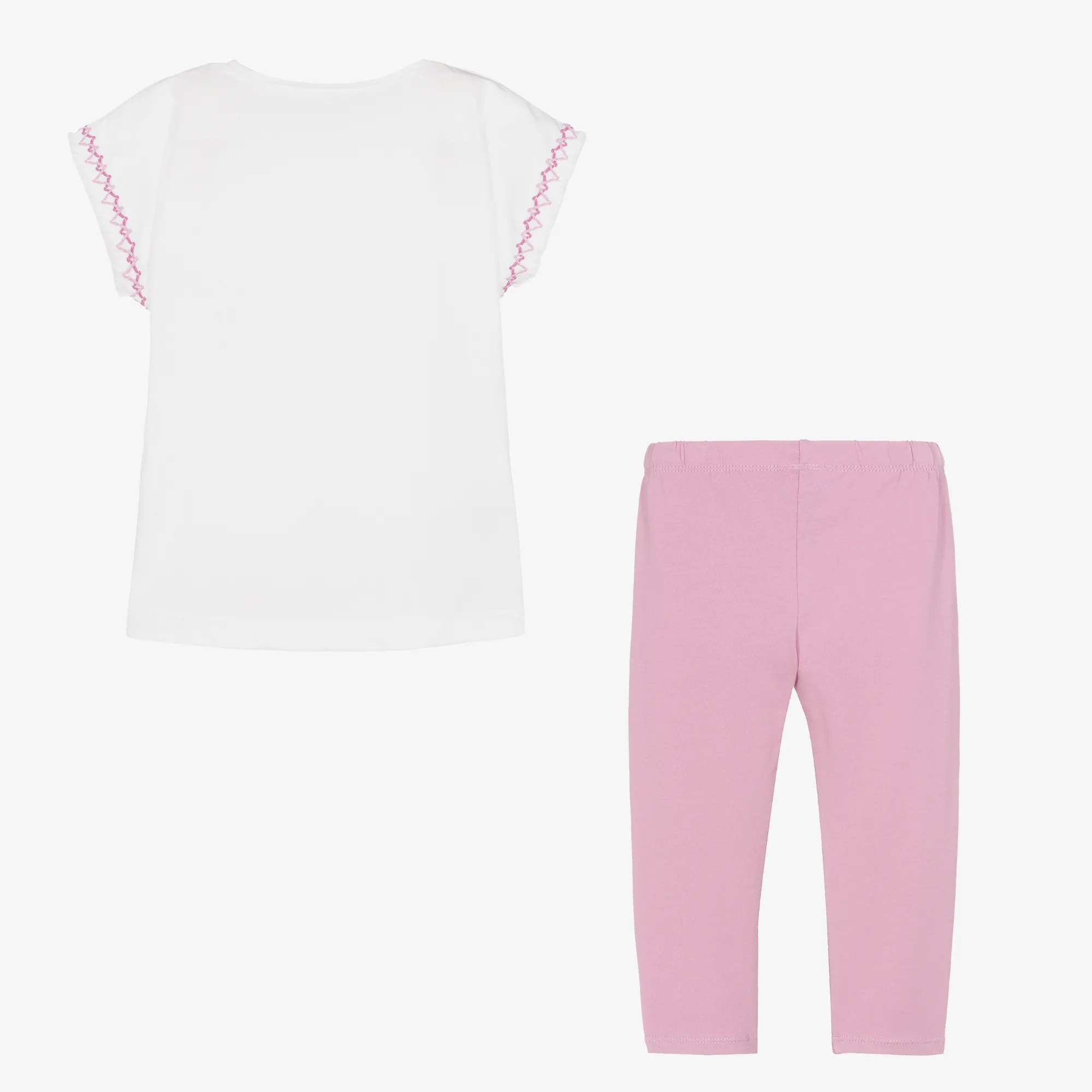 Girls Lilac Pink Cotton Leggings Set