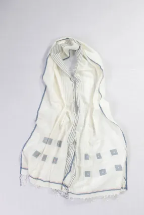 Handwoven Cotton Stole - Summer Ivory