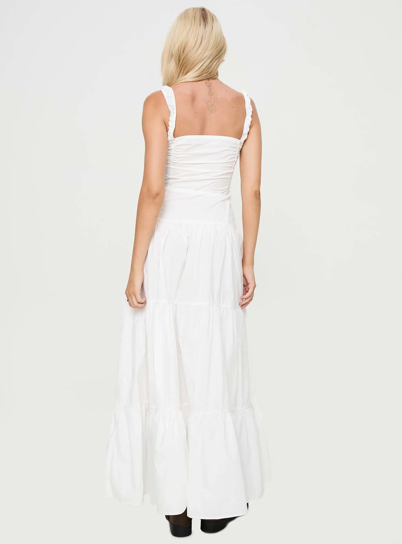 Heart Shaped Maxi Dress White