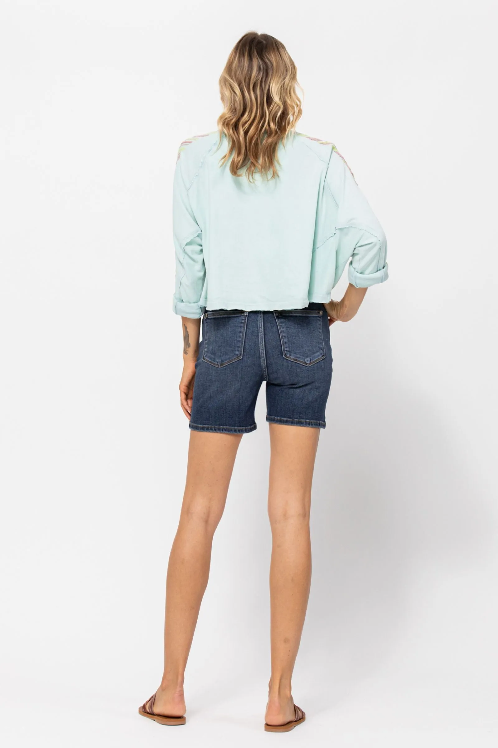 High Rise Mid Length Shorts