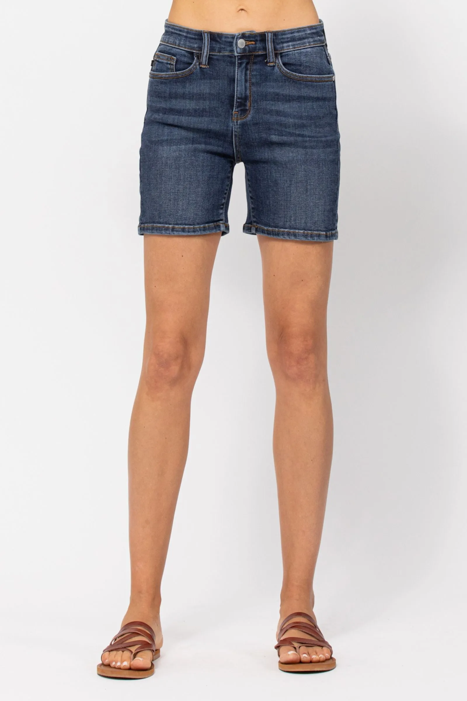 High Rise Mid Length Shorts