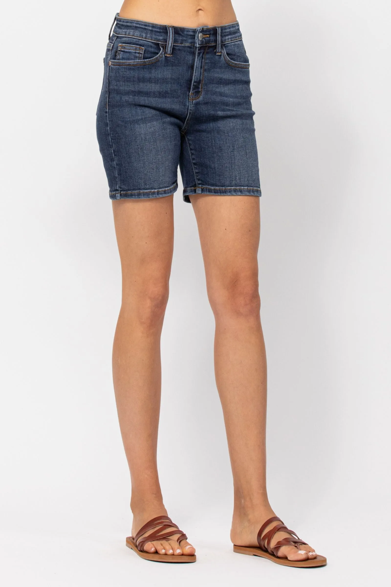 High Rise Mid Length Shorts