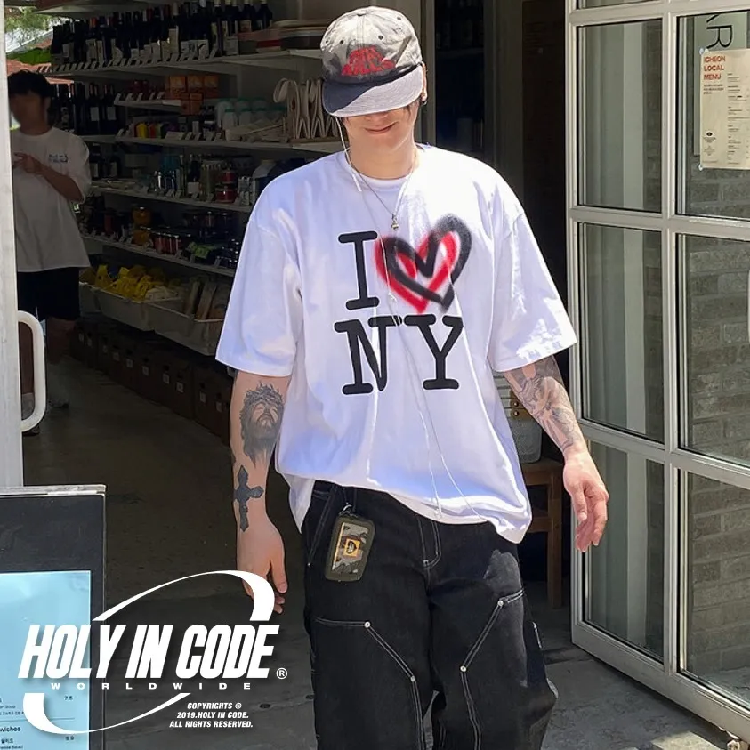 HOLY IN CODE  |Crew Neck Pullovers Heart Unisex Street Style U-Neck Cotton