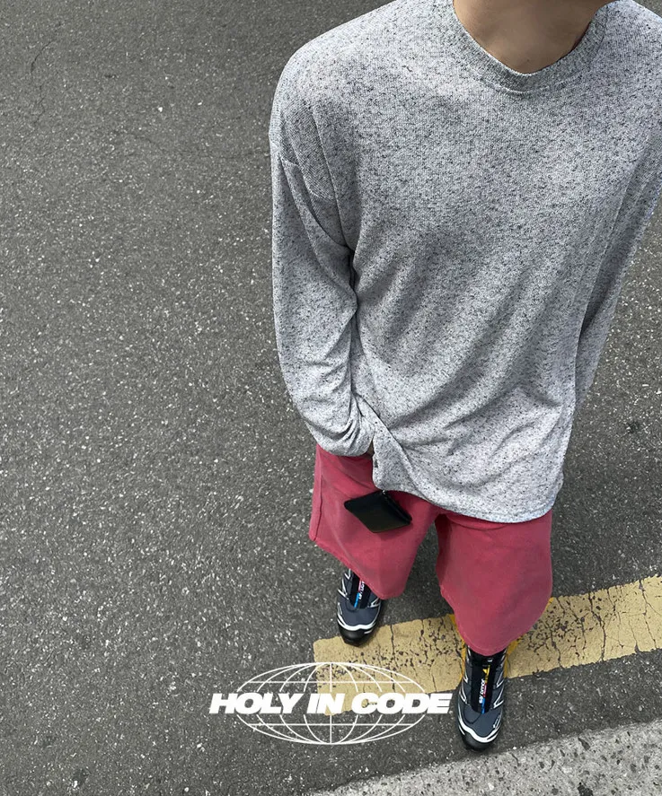 HOLY IN CODE  |Crew Neck Pullovers Unisex Linen Street Style U-Neck