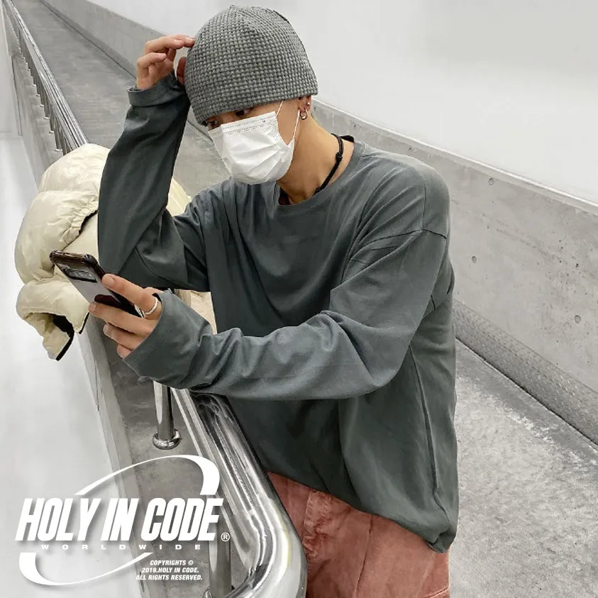 HOLY IN CODE  |Crew Neck Pullovers Unisex Street Style U-Neck Long Sleeves