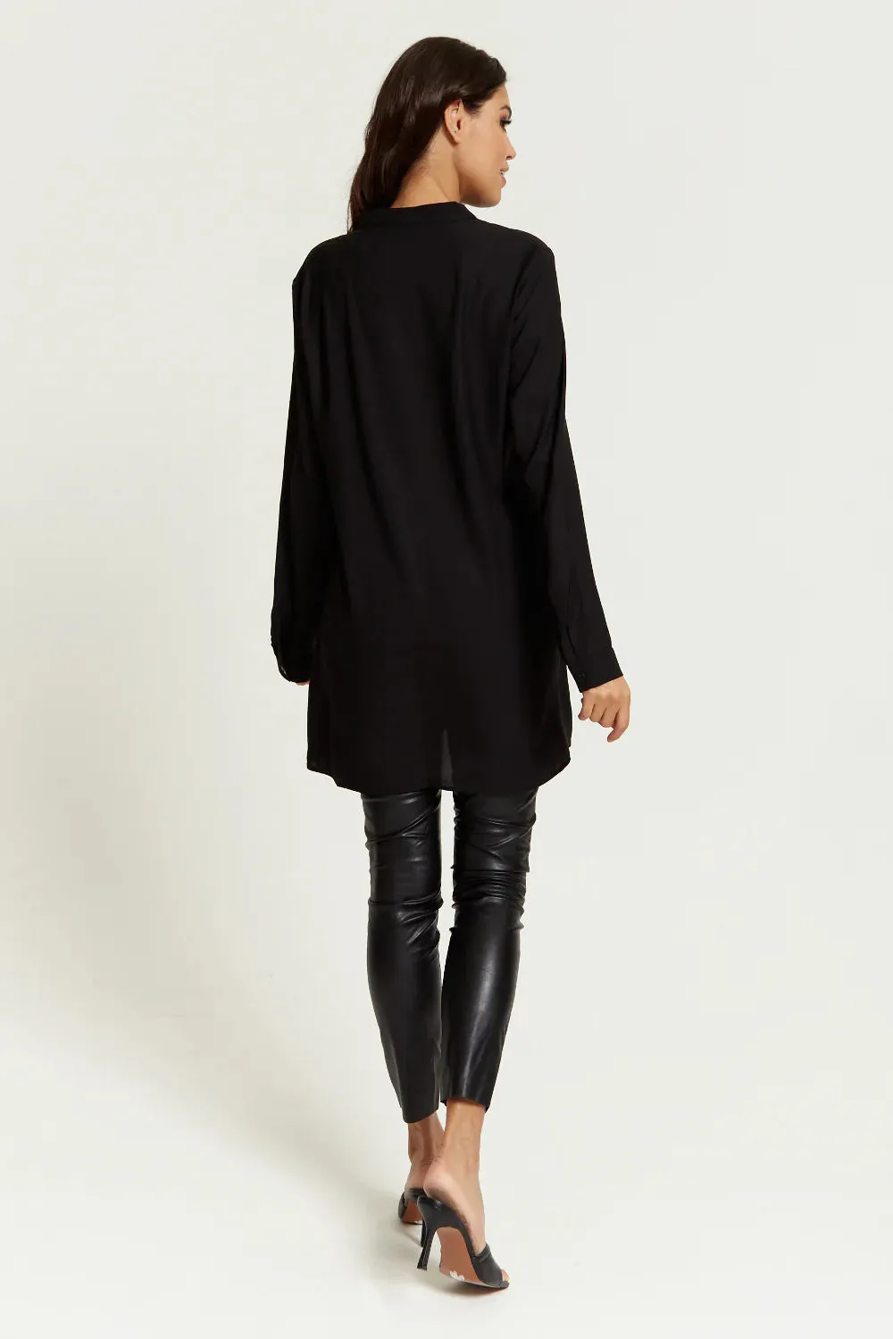 Hoxton Gal Long Sleeves Button Detailed Tunic