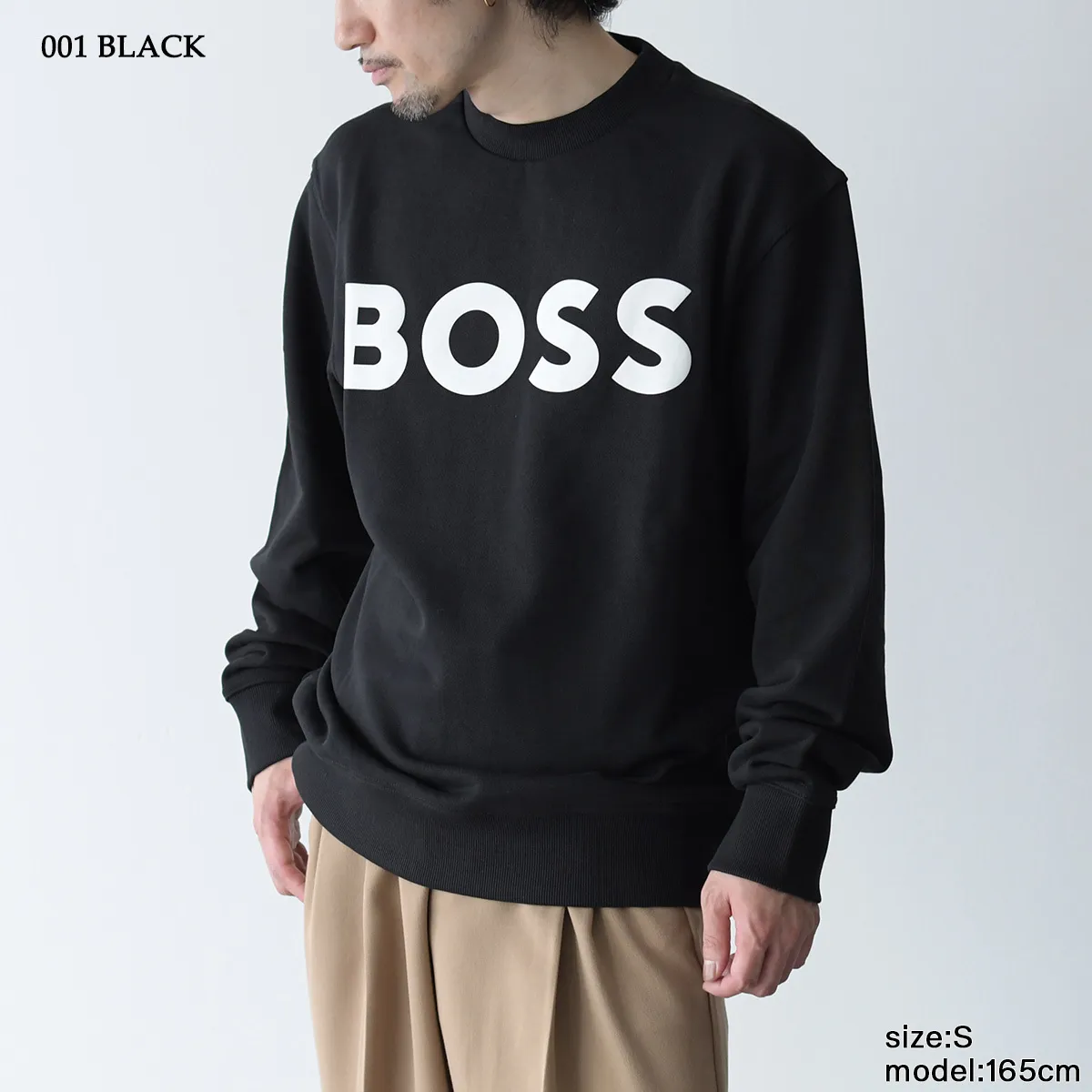 Hugo Boss  |Crew Neck Long Sleeves Plain Cotton Logo Sweatshirts