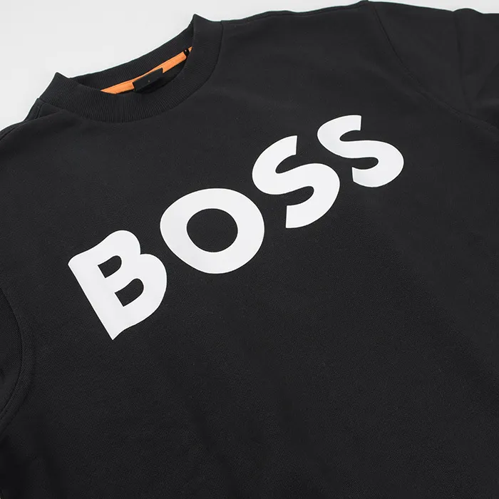 Hugo Boss  |Crew Neck Long Sleeves Plain Cotton Logo Sweatshirts