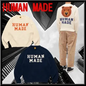 HUMAN MADE  |Crew Neck Pullovers Unisex Blended Fabrics Low Gauge