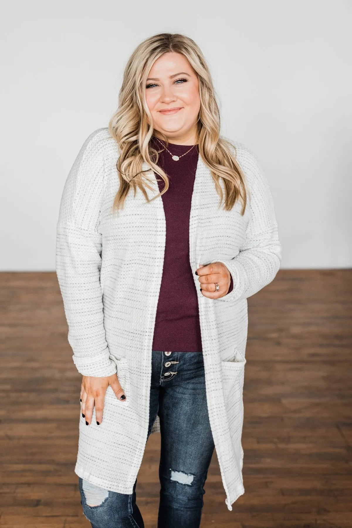 Into The Stars Lightweight Cardigan- Ivory & Grey