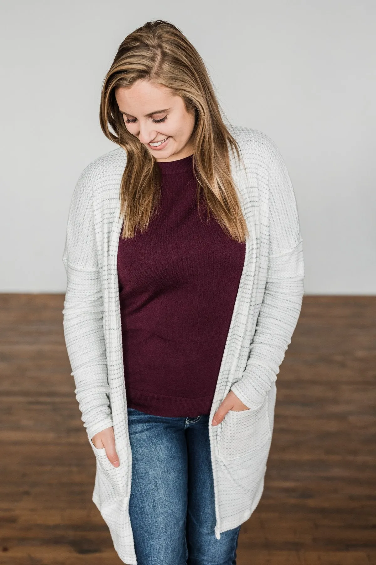 Into The Stars Lightweight Cardigan- Ivory & Grey