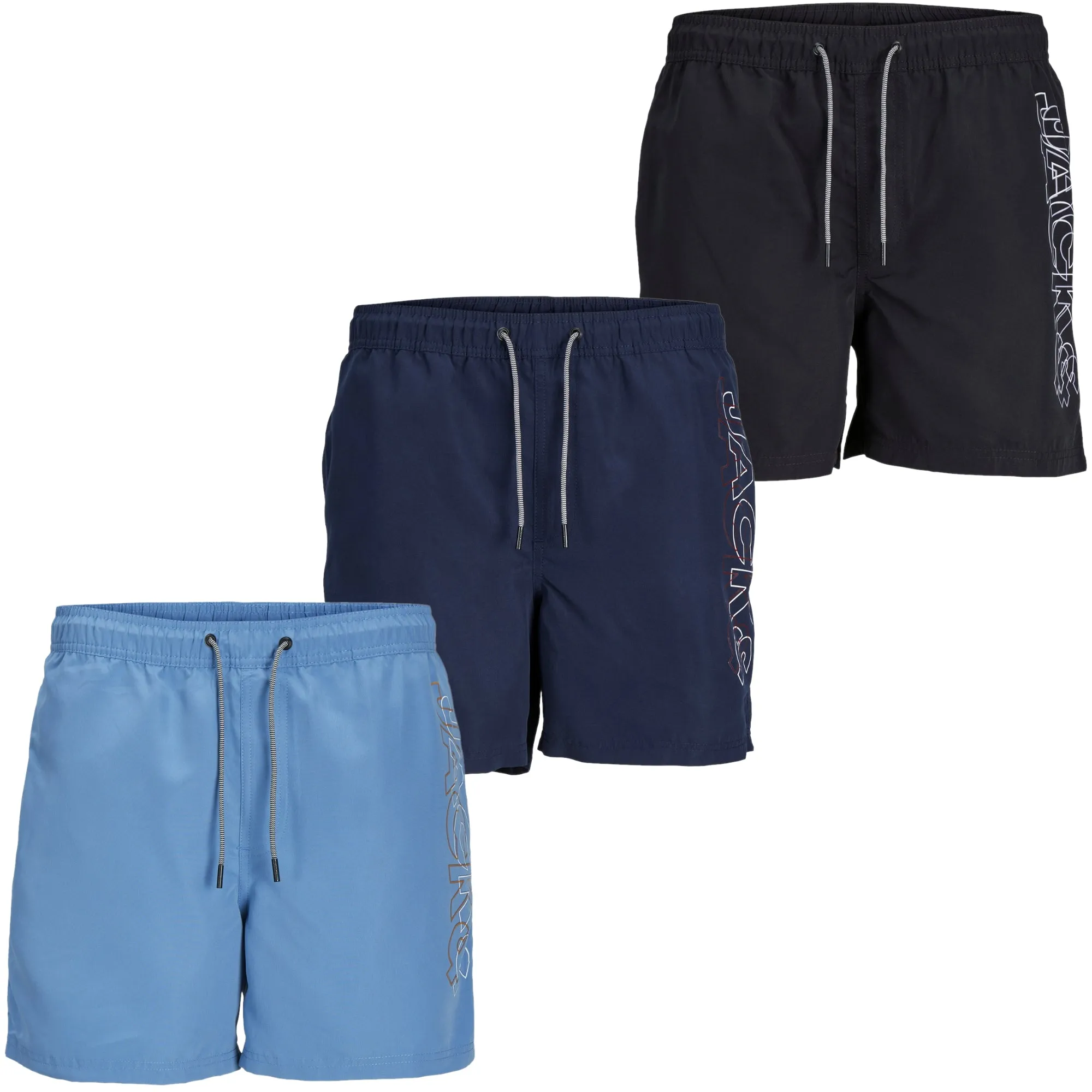 Jack & Jones Mens 'JPSTFIJI JJSWIM' Double Logo Swim Short