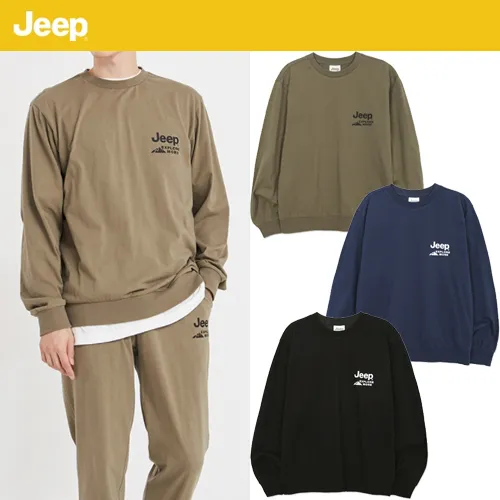 JEEP  |Unisex Street Style Long Sleeves Logo Sweatshirts