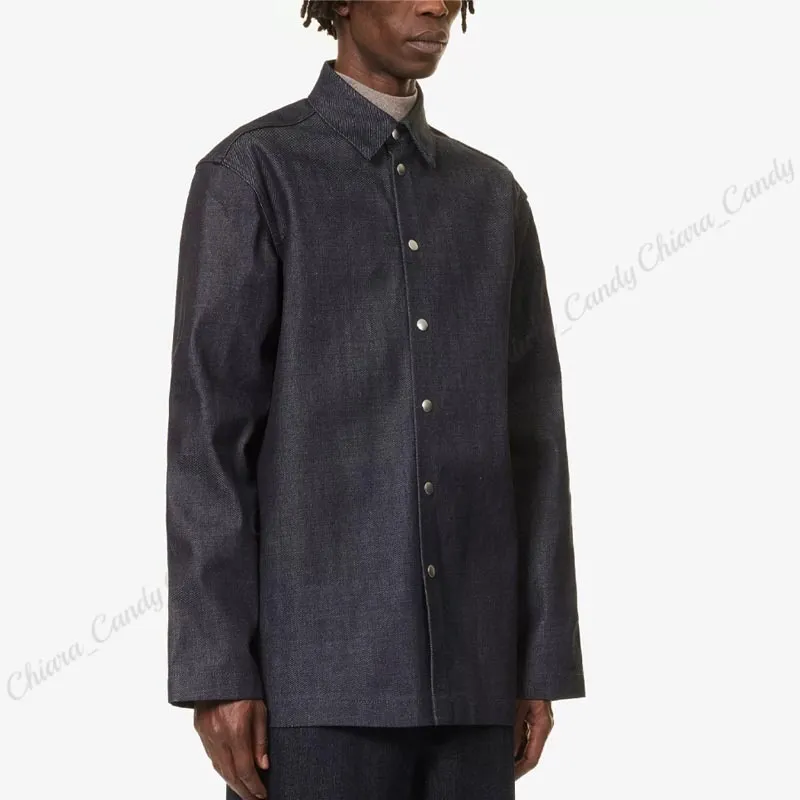 Jil Sander  |Denim Long Sleeves Plain Cotton Designers Shirts