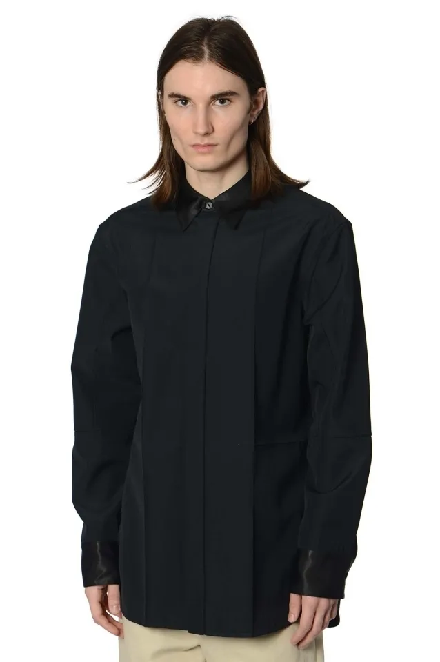 Jil Sander  |Wool Long Sleeves Plain Front Button Designers Shirts