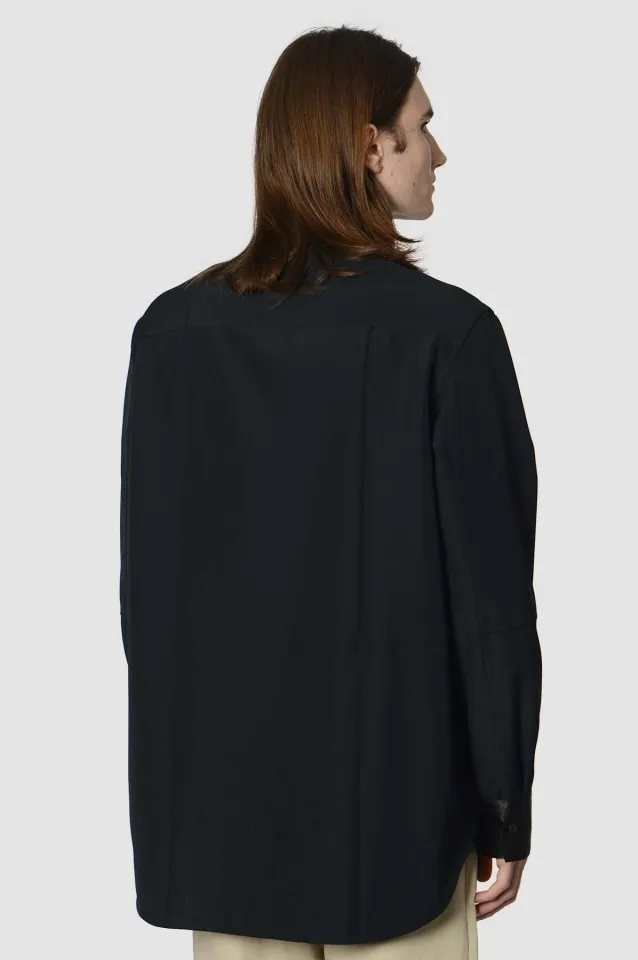 Jil Sander  |Wool Long Sleeves Plain Front Button Designers Shirts