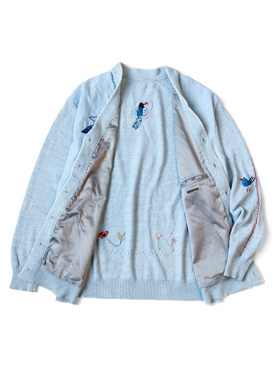 Kapital Knit x Chambray Cardigan (Magpie Embroidery)