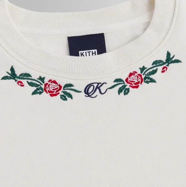 KITH NYC  |Crew Neck Pullovers Flower Patterns Unisex Street Style