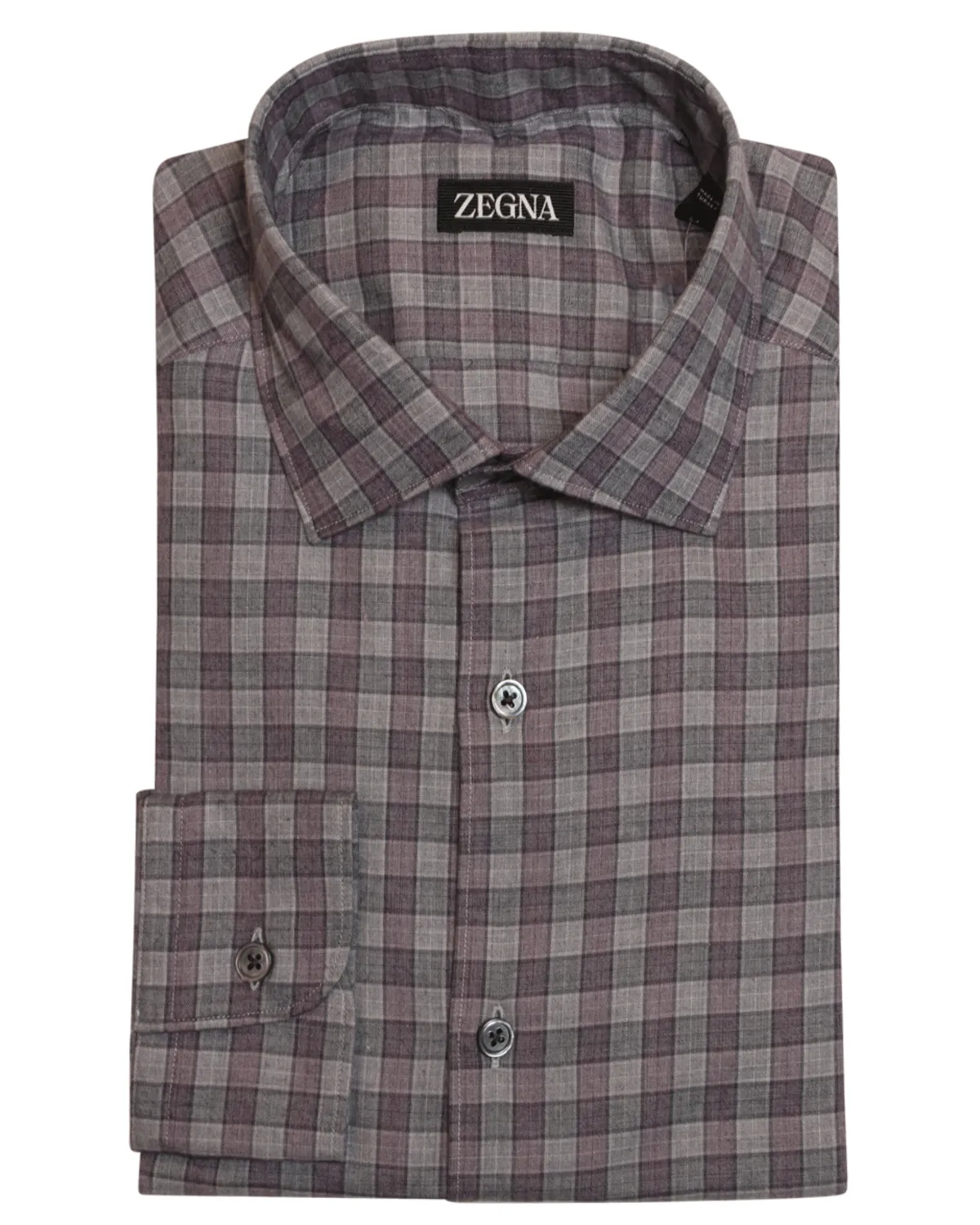 Lilac and Grey Macro Check Cotton Sportshirt