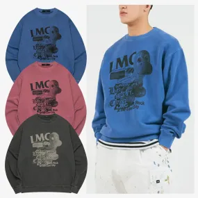 LMC  |Unisex Street Style Long Sleeves Plain Cotton Logo