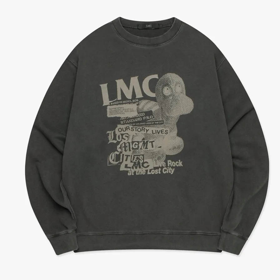 LMC  |Unisex Street Style Long Sleeves Plain Cotton Logo