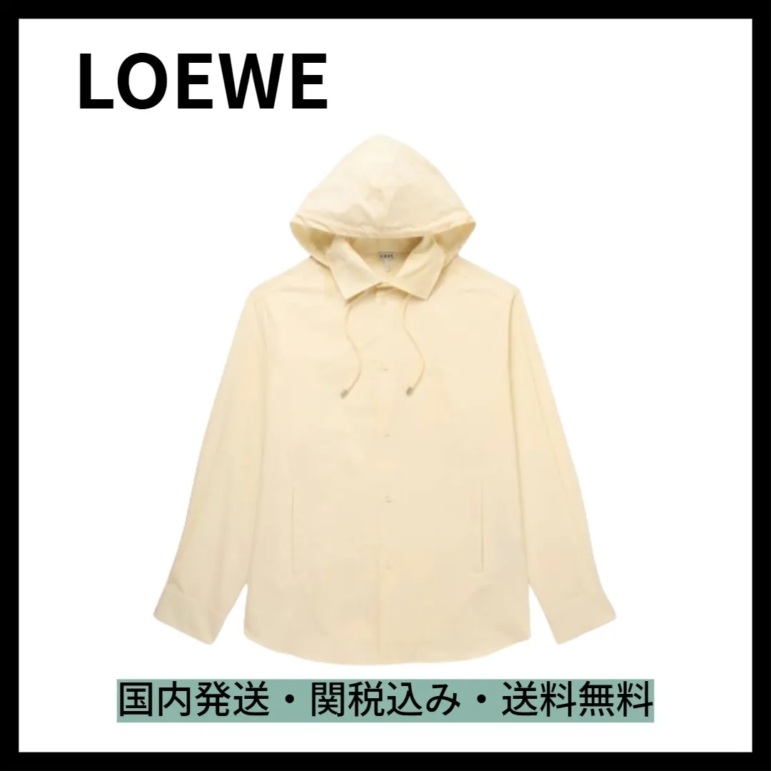 LOEWE  |Long Sleeves Plain Cotton Logo Icy Color Luxury Shirts