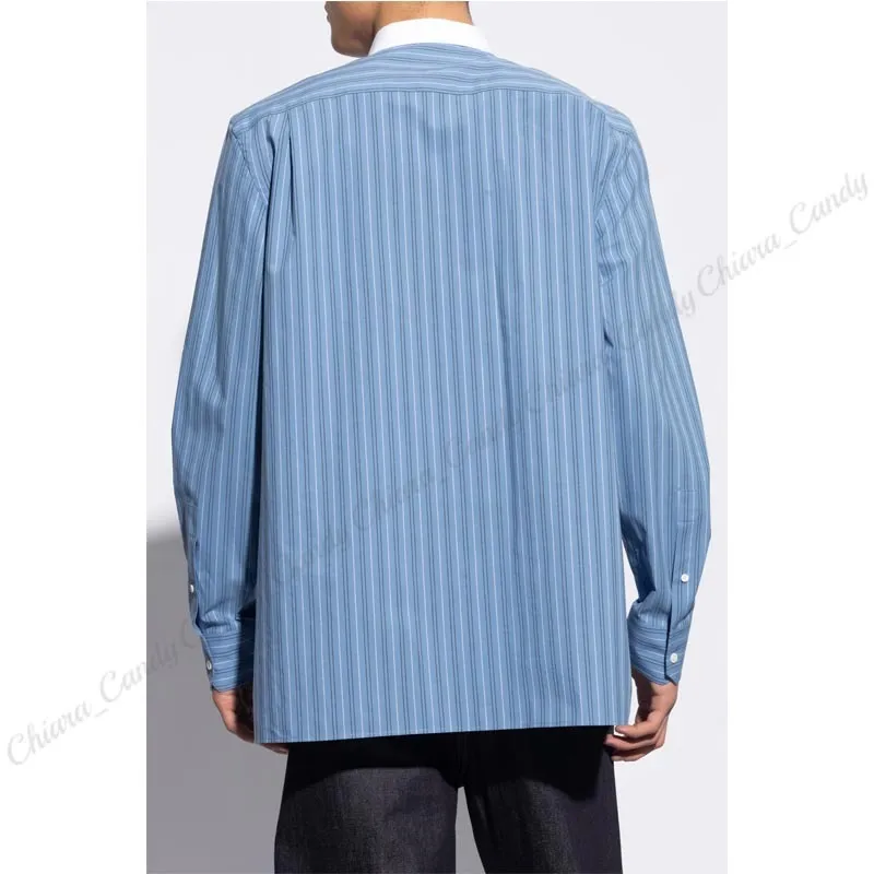 LOEWE  |Stripes Long Sleeves Cotton Logo Luxury Shirts