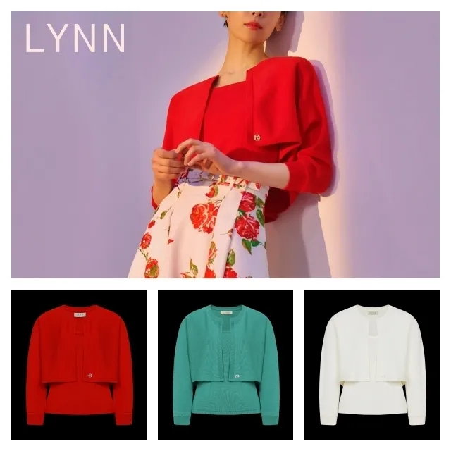 LYNN  |Casual Style Long Sleeves Plain Elegant Style Cardigans