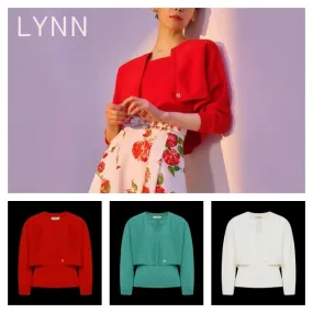 LYNN  |Casual Style Long Sleeves Plain Elegant Style Cardigans