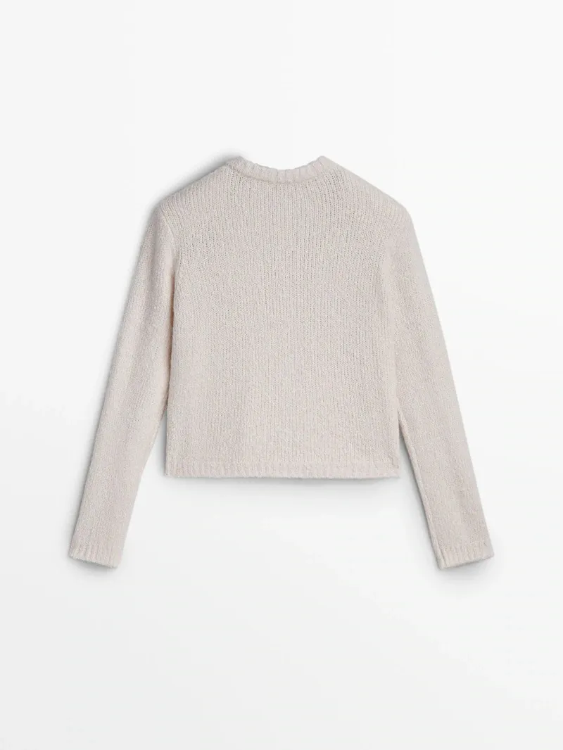 Massimo Dutti  |Casual Style Wool Long Sleeves Plain Cotton Office Style