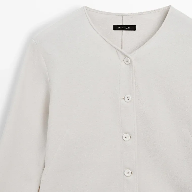 Massimo Dutti  |Textured blouse with buttons