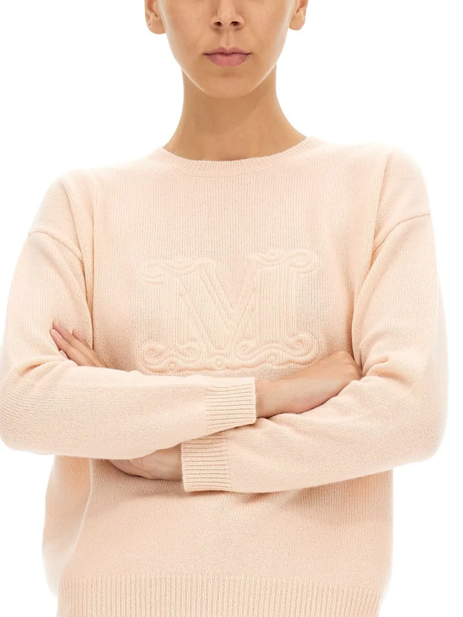 MaxMara  |Long Sleeves Plain Logo V-neck & Crew neck