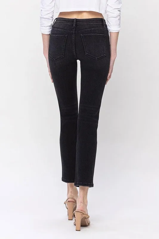 Mia Classic Mid Rise Ankle Slim Straight Jeans