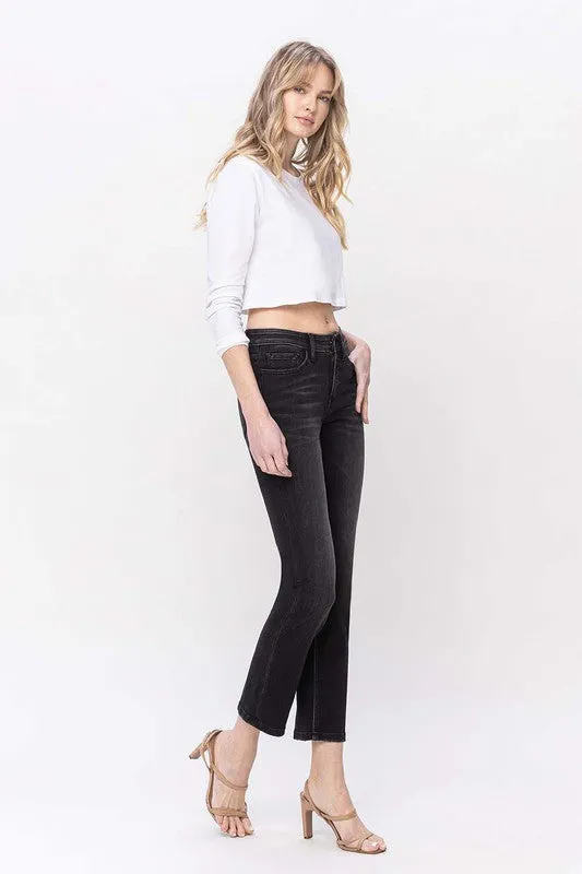 Mia Classic Mid Rise Ankle Slim Straight Jeans