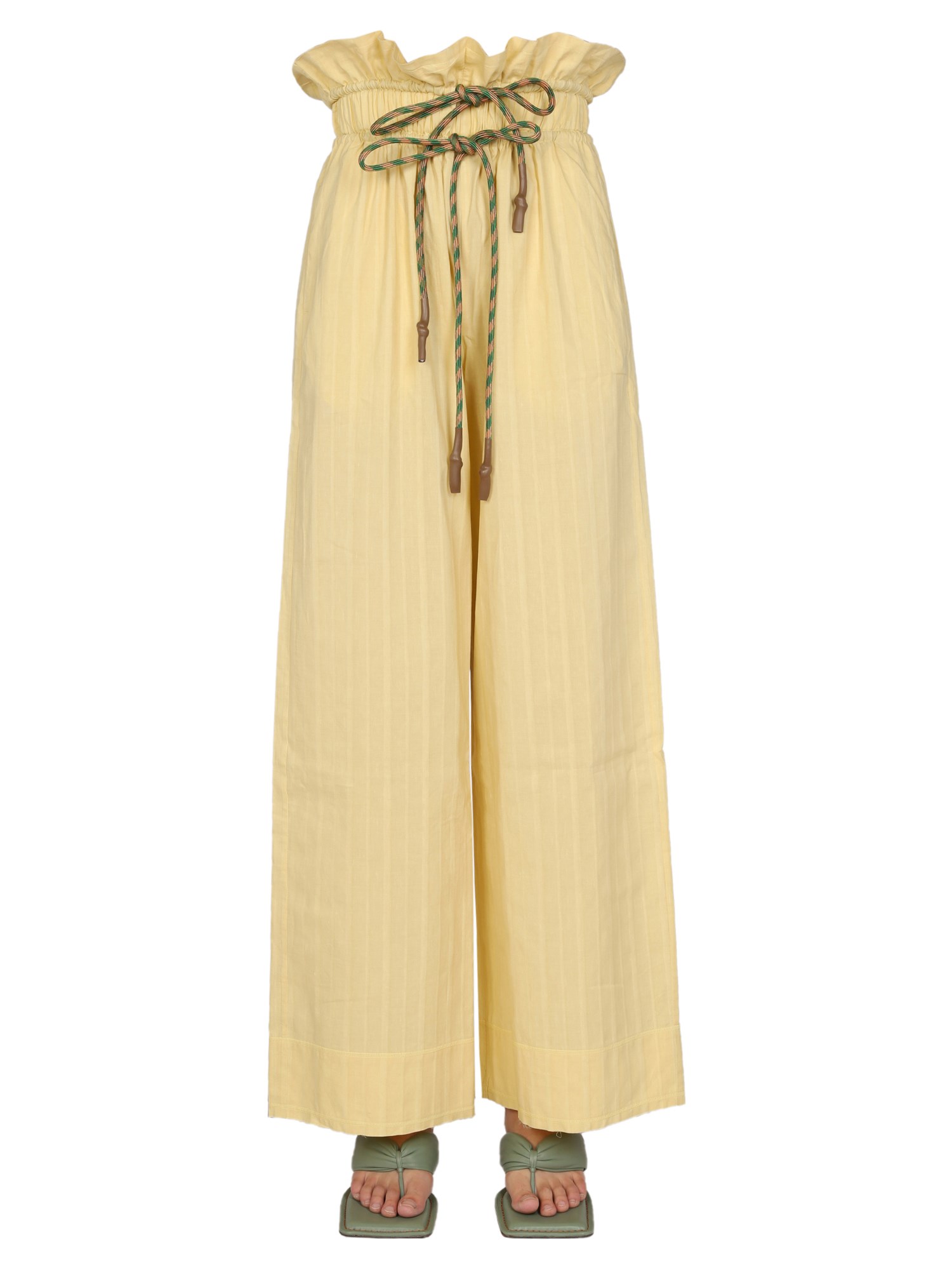 MIISTA    WIDE LEG COTTON PANTS