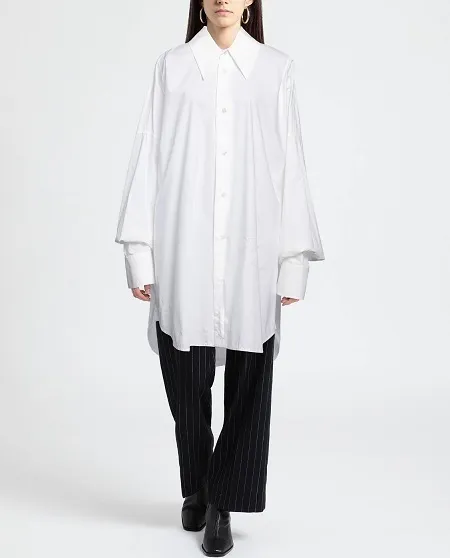 MM6 Maison Margiela  |Long Sleeves Plain Cotton Logo Shirts & Blouses